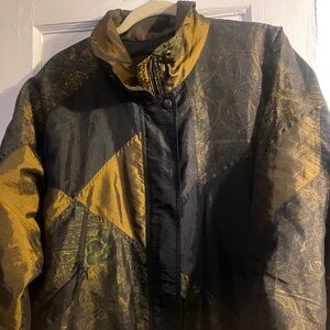 Vintage 90s windbreaker gold copper jacket size Large